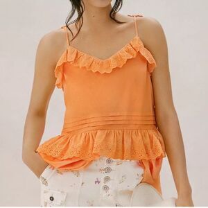NWT Anthropologie Orange Top
